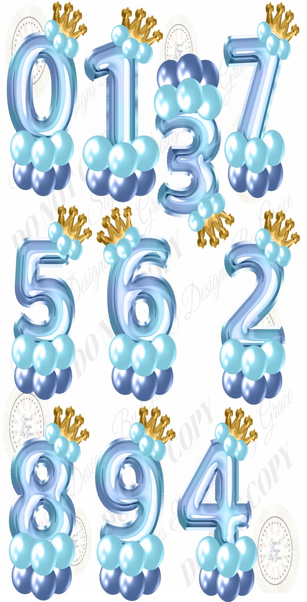 Jumbo 31" Blue Foil Number / Balloon Set