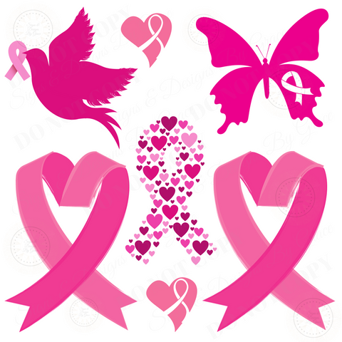 Breast Cancer Ribbons Doves