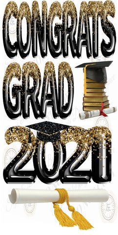 Congrats Grad Blk Gold Foil
