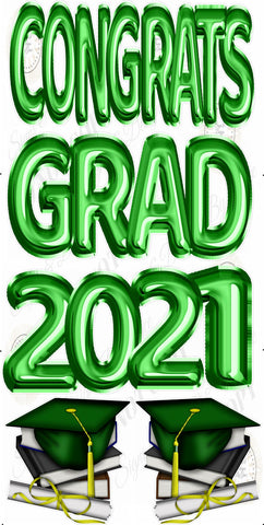 2021 Congrats Grad Green Foil