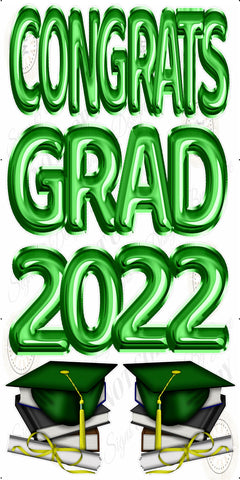 2022 Congrats Grad Green Foil