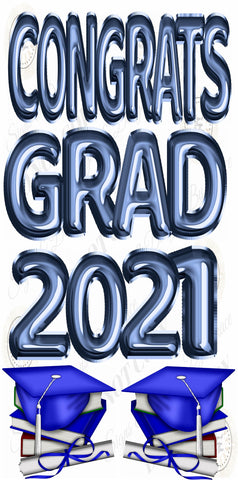 2021 Congrats Grad Navy Foil
