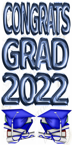 2022 Congrats Grad Navy Foil