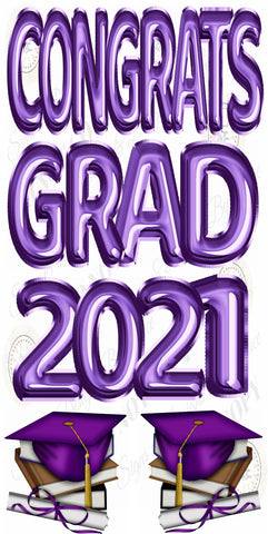 2021 Congrats Grad Purple Foil