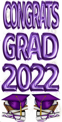 2022 Congrats Grad Purple Foil