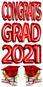 2021 Congrats Grad Red Foil