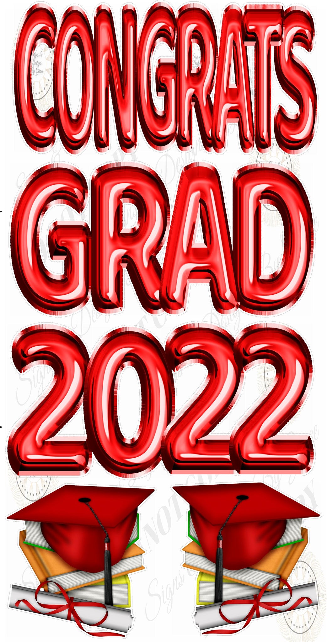 2022 Congrats Grad Red Foil