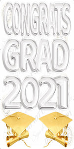 2021 Congrats Grad White Foil