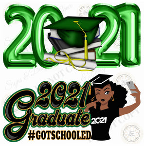 Green 2021 Graduate Selfie