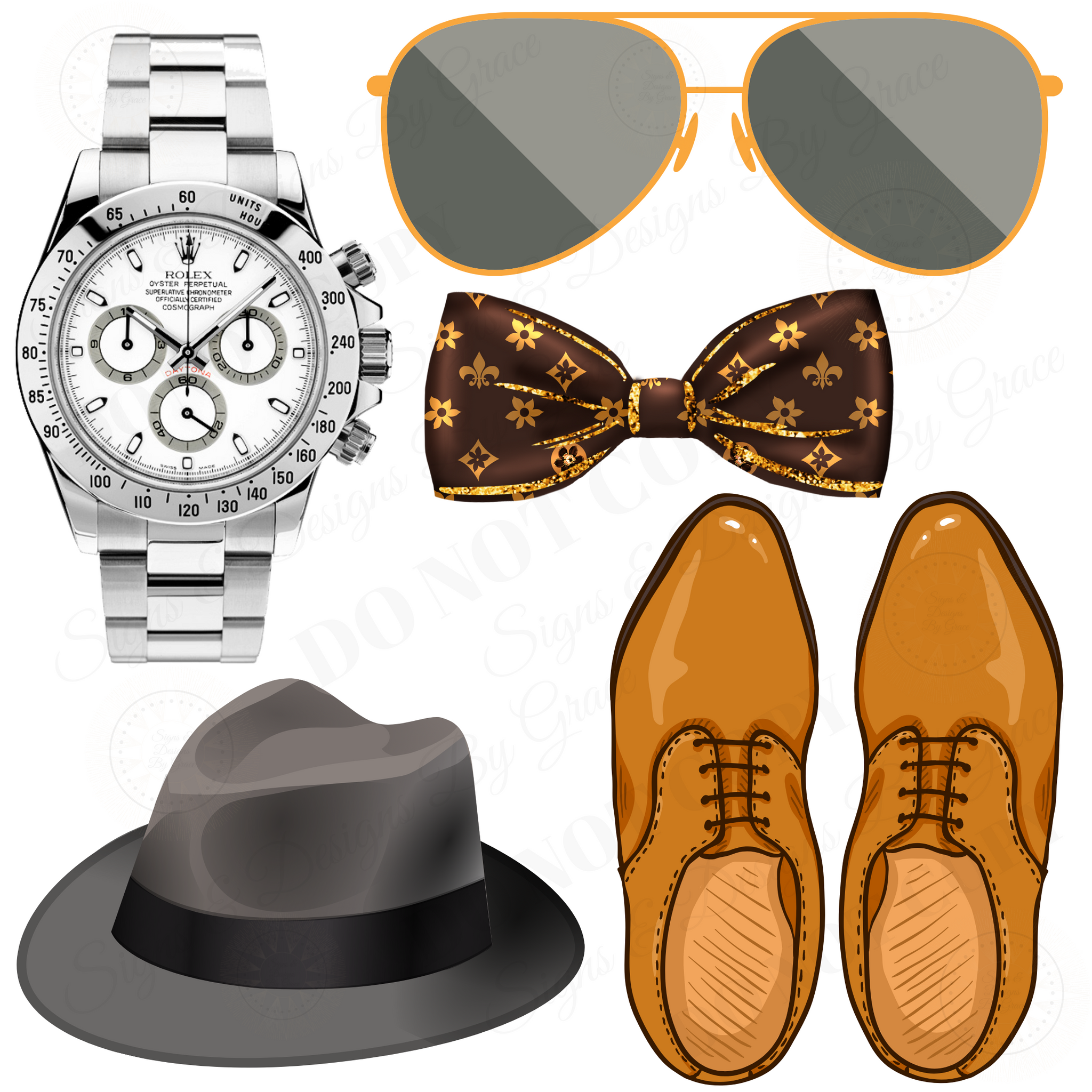 MENS shoes shades hat watch