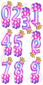 Jumbo 31" Pink Foil Number / Balloon Set