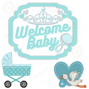 Welcome Baby Flash Tiffany Blue