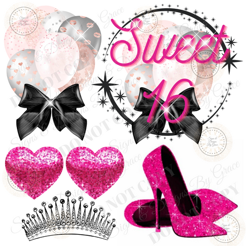 Black and Pink sweet 16 909