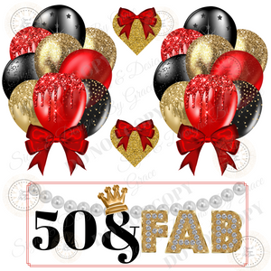 CUT 50&fab red blk gold 641