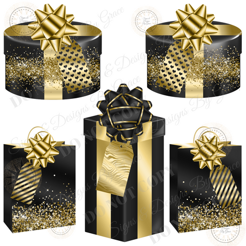 CUT Black gold gift box 702