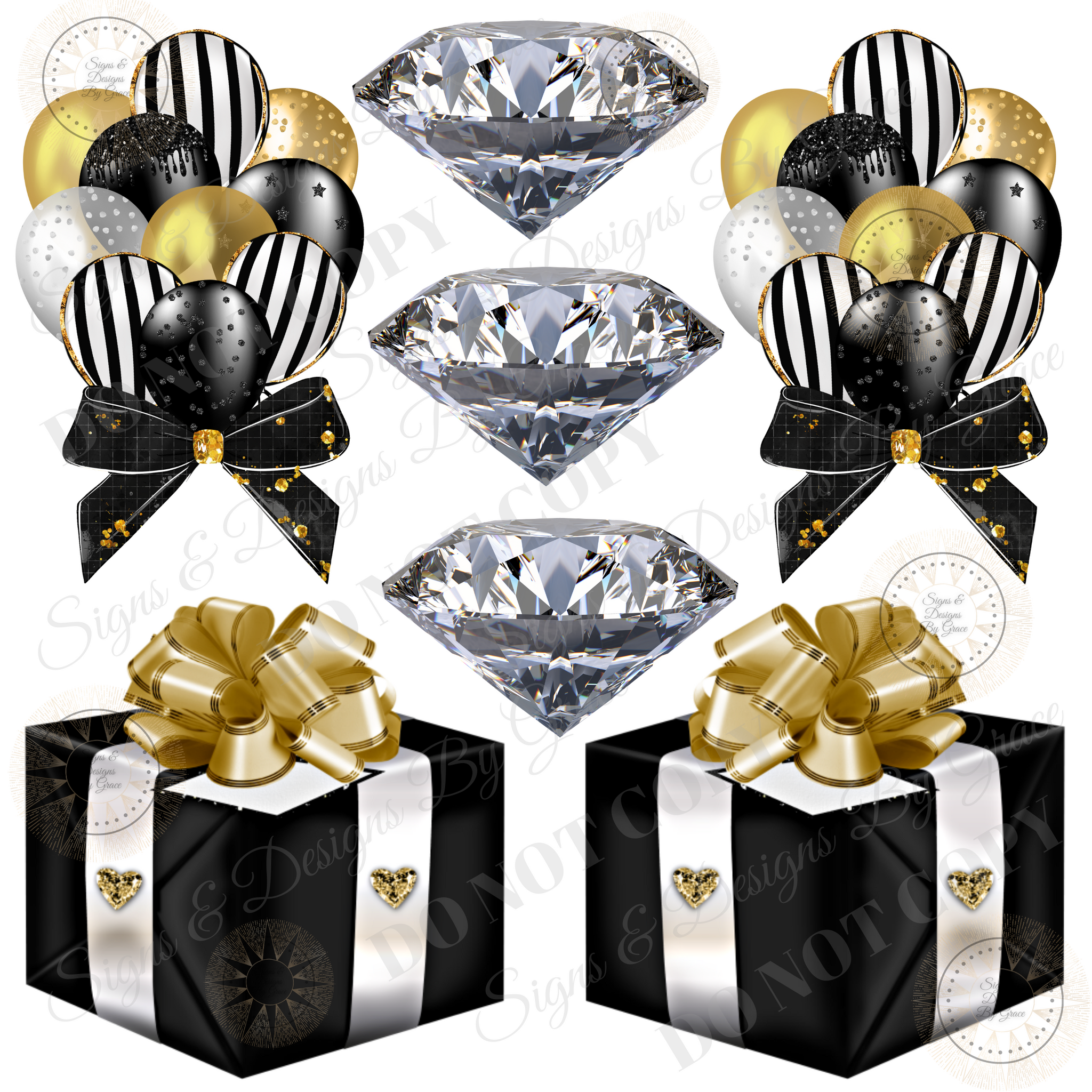 Black Gold GLITTER BOTTLE Balloon diamonds gifts balloons125