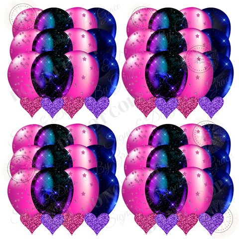 Cosmis Hot Pink Balloon Stacks Stars 138