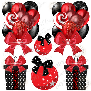 Red and Black Polka Dot Gift Box 112